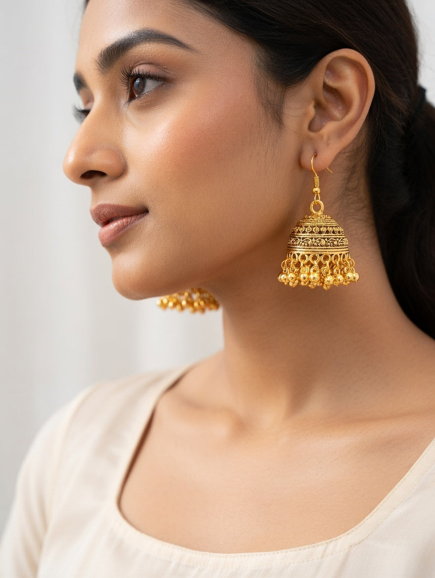 BoldCharm Pearl Jhumka Earrings