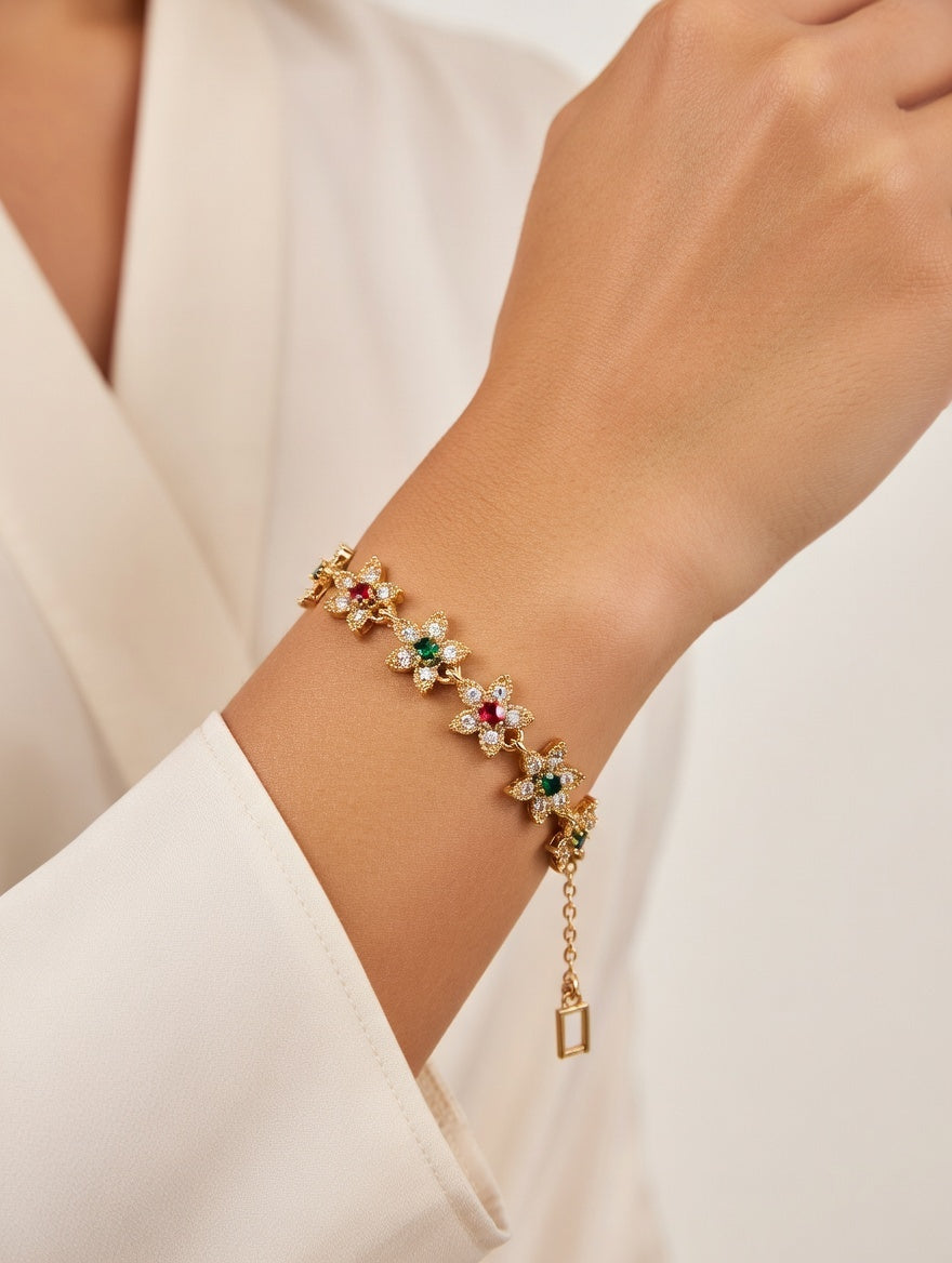 BoldCharm Floral Radiance Bracelet